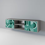 HARMONIC GRID 2-dörrars TV-bänk i grå finish