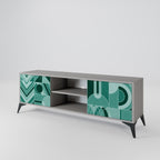 HARMONIC GRID 2-dörrars TV-bänk i grå finish