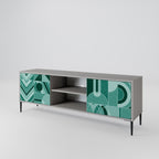 HARMONIC GRID 2-dörrars TV-bänk i grå finish