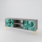 HARMONIC GRID 2-dörrars TV-bänk i grå finish