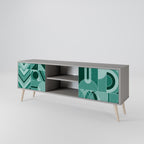 HARMONIC GRID 2-dörrars TV-bänk i grå finish