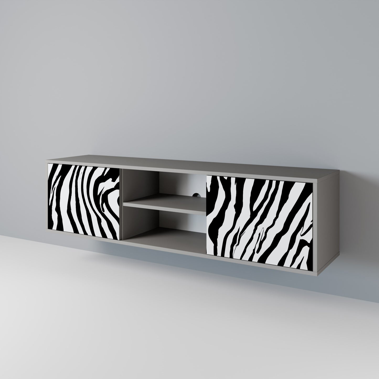 SPLENDID ZEBRA 2-dörrars TV-bänk i grå finish