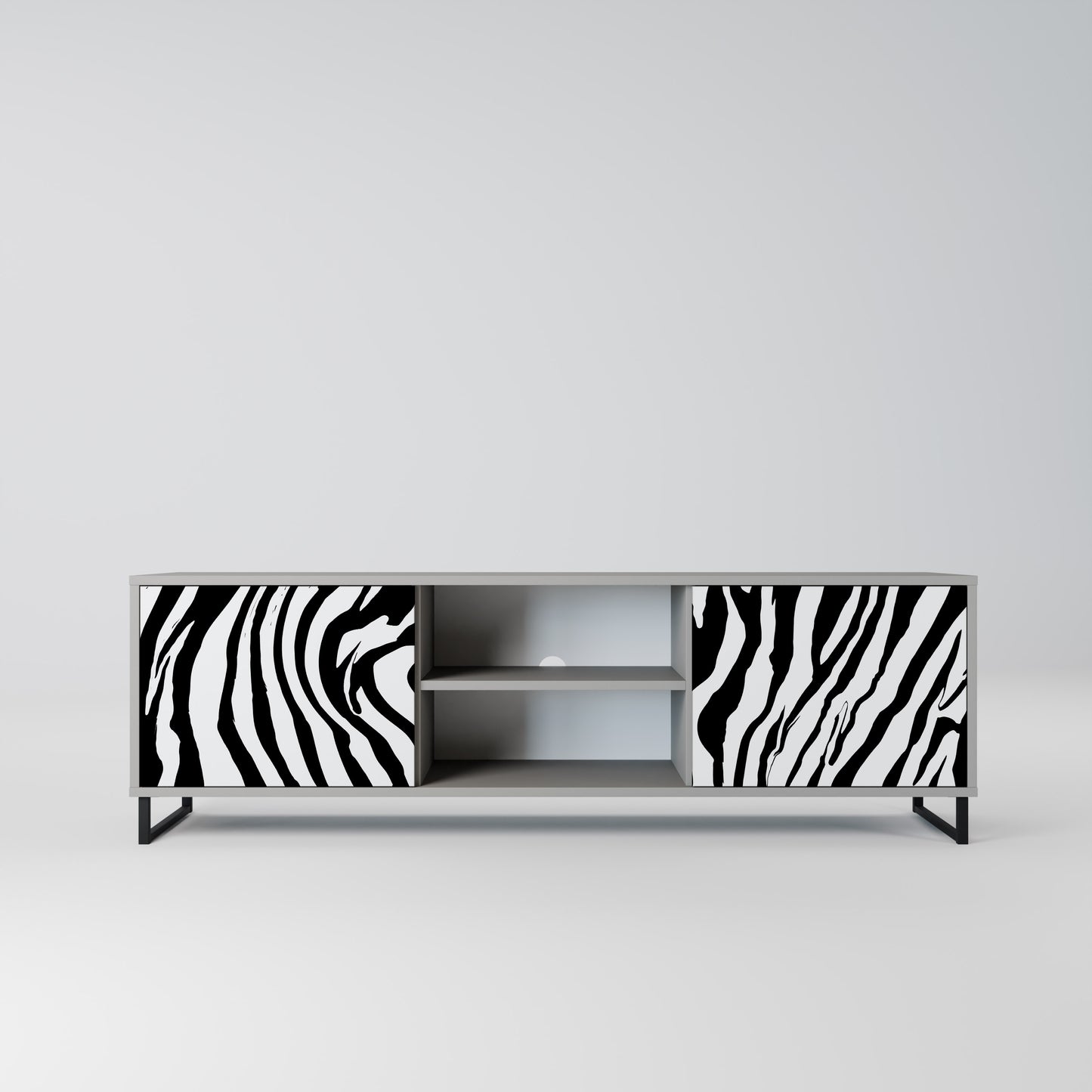 SPLENDID ZEBRA 2-dörrars TV-bänk i grå finish