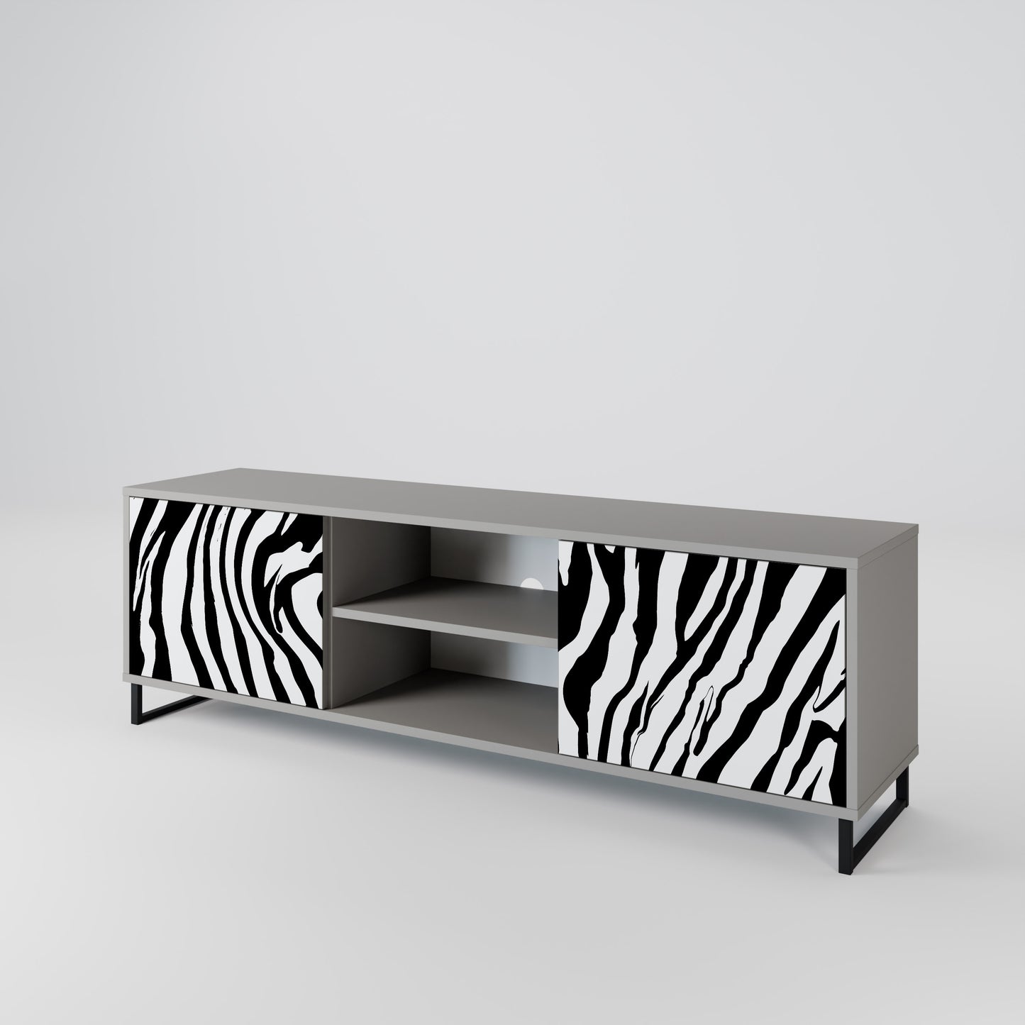 SPLENDID ZEBRA 2-dörrars TV-bänk i grå finish