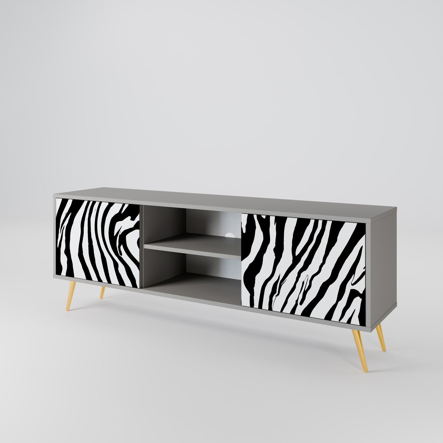 SPLENDID ZEBRA 2-dörrars TV-bänk i grå finish