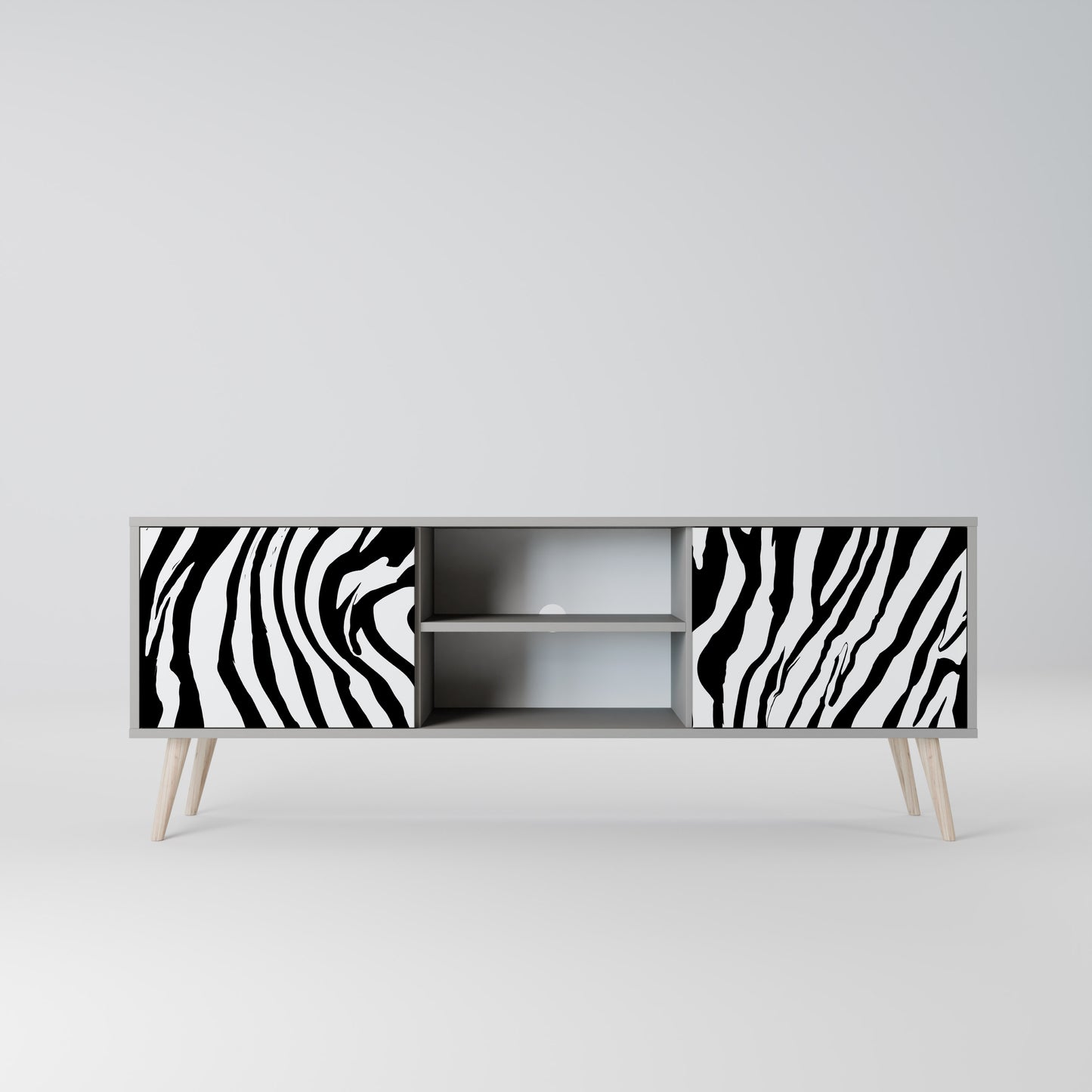 SPLENDID ZEBRA 2-dörrars TV-bänk i grå finish