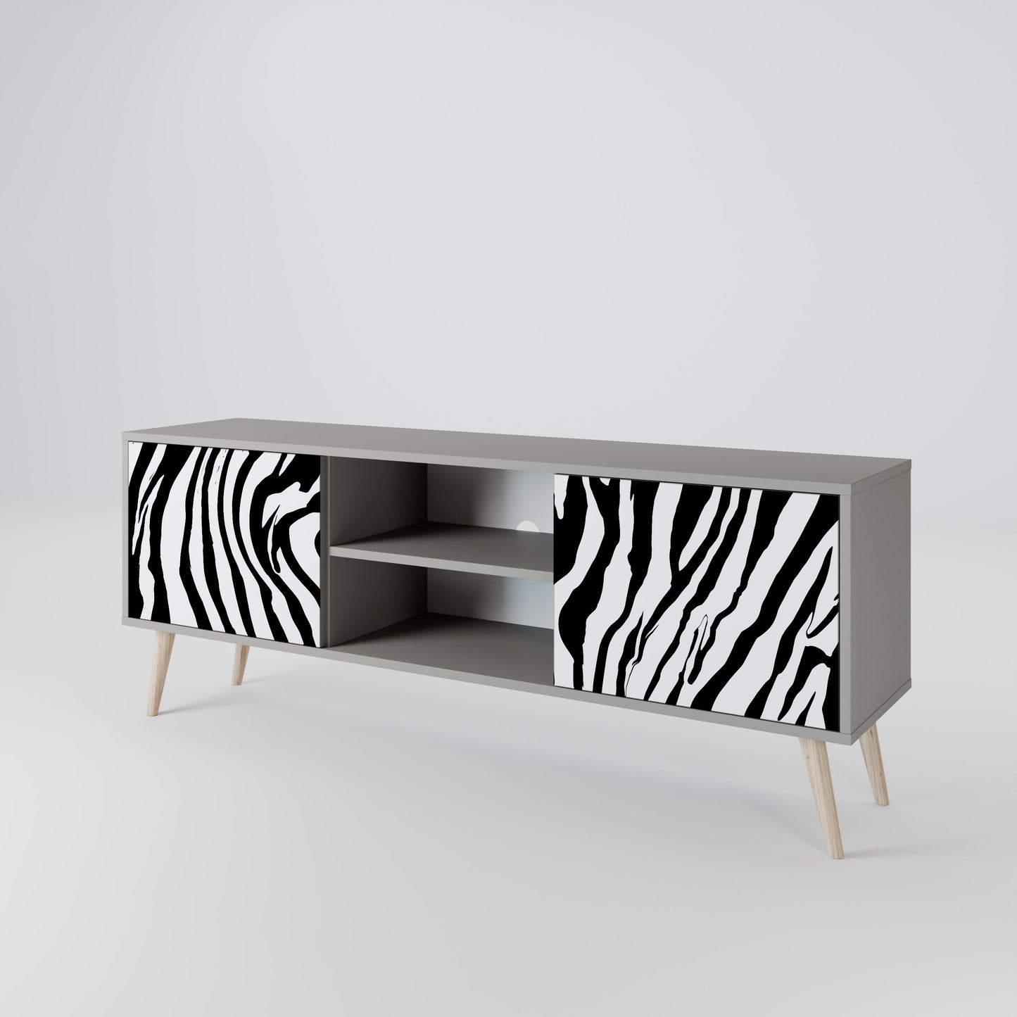 SPLENDID ZEBRA 2-dörrars TV-bänk i grå finish