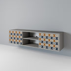 REFLEKTIONSSORTIMENT 2-dörrars TV-bänk i grå finish