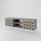 REFLEKTIONSSORTIMENT 2-dörrars TV-bänk i grå finish