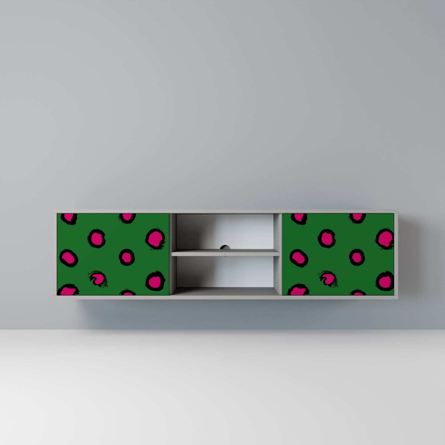 FUNKY SPOTS 2-dörrars TV-bänk i grå finish