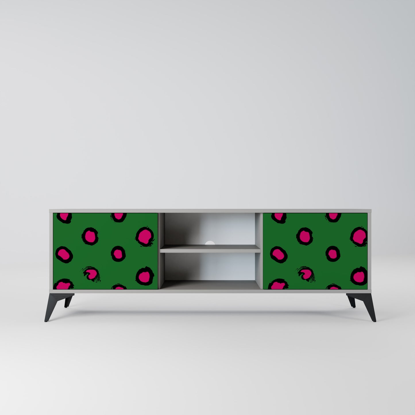 FUNKY SPOTS 2-dörrars TV-bänk i grå finish