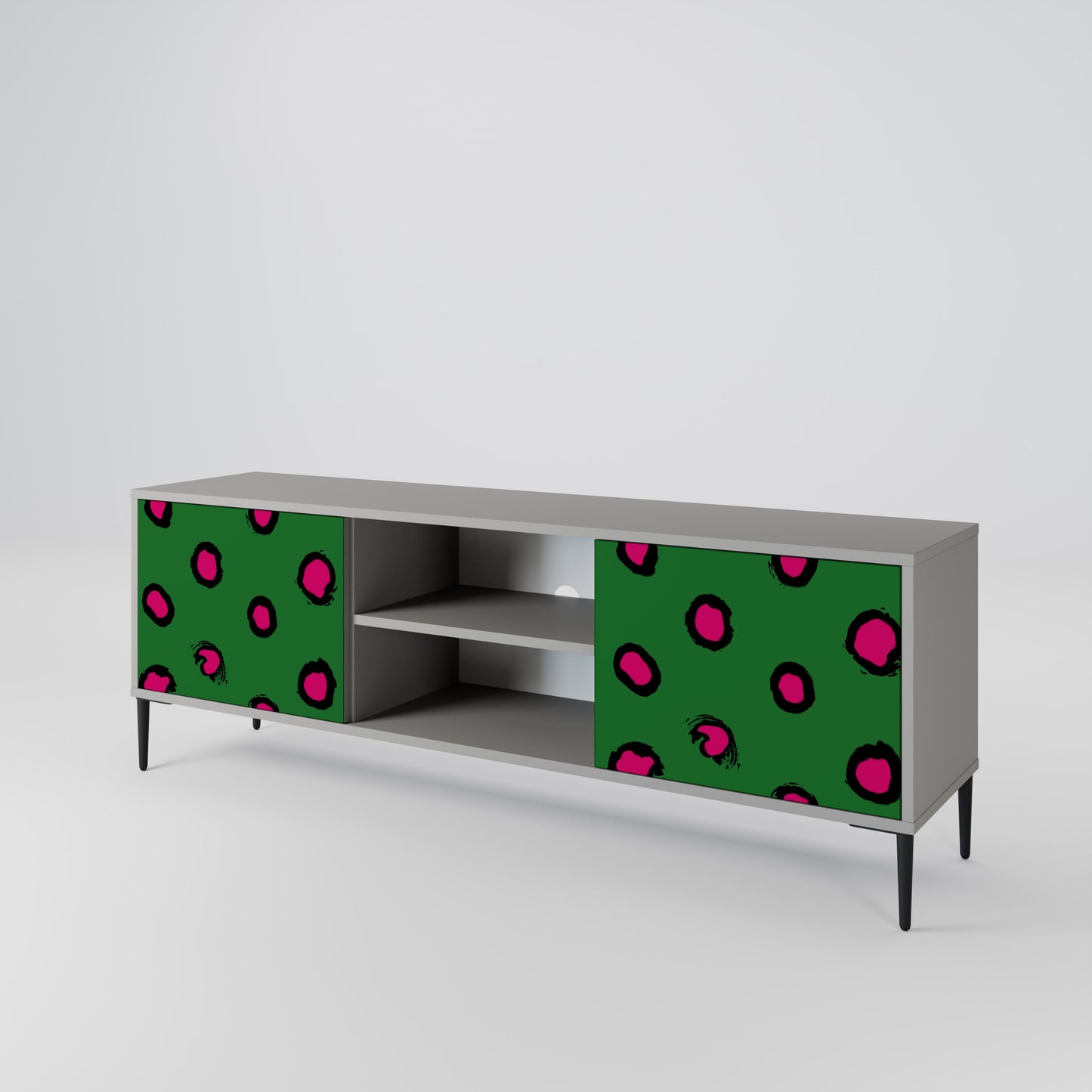 FUNKY SPOTS 2-dörrars TV-bänk i grå finish