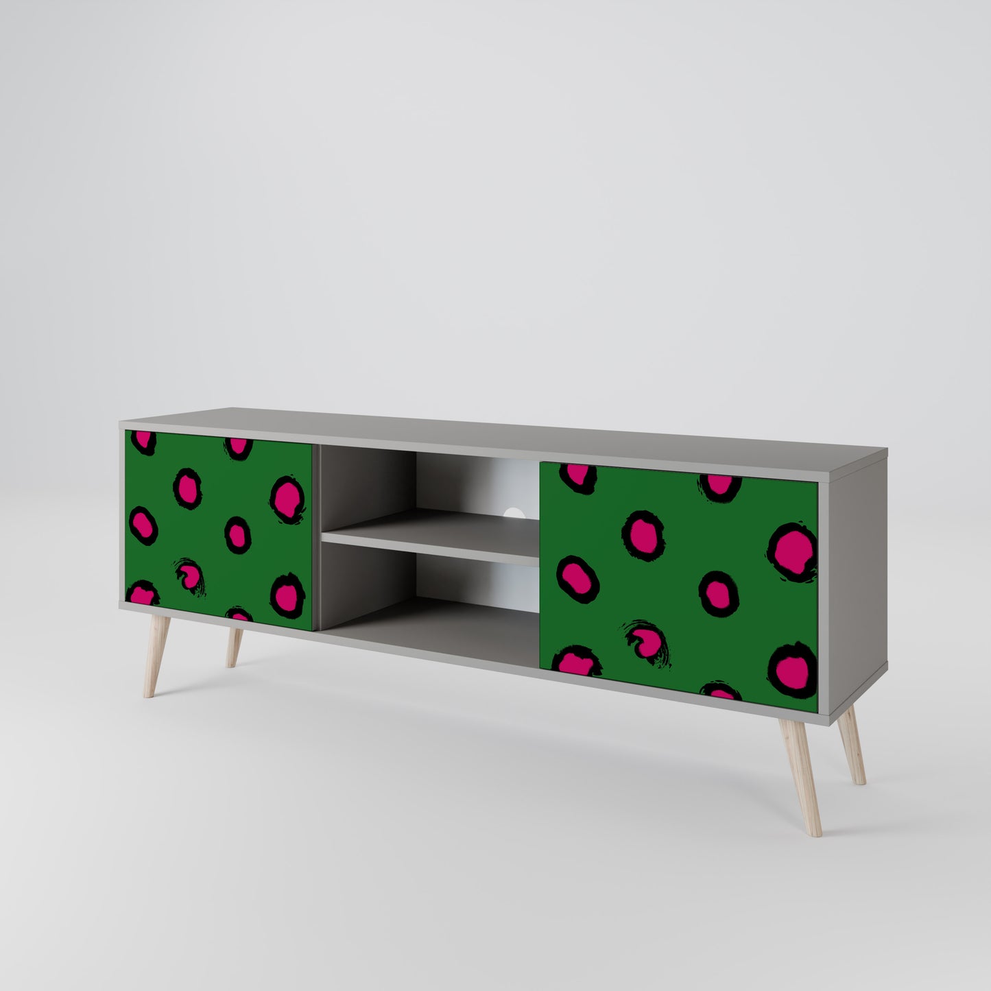 FUNKY SPOTS 2-dörrars TV-bänk i grå finish