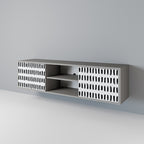 NIGHTY MELODIES 2-dörrars TV-bänk i grå finish