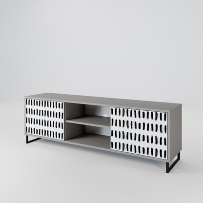NIGHTY MELODIES 2-Door TV Stand in Grey Finish