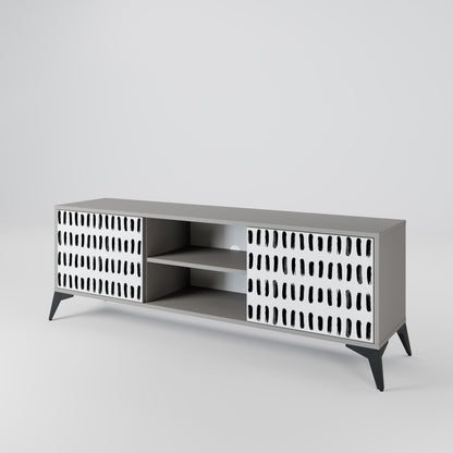 NIGHTY MELODIES 2-Door TV Stand in Grey Finish