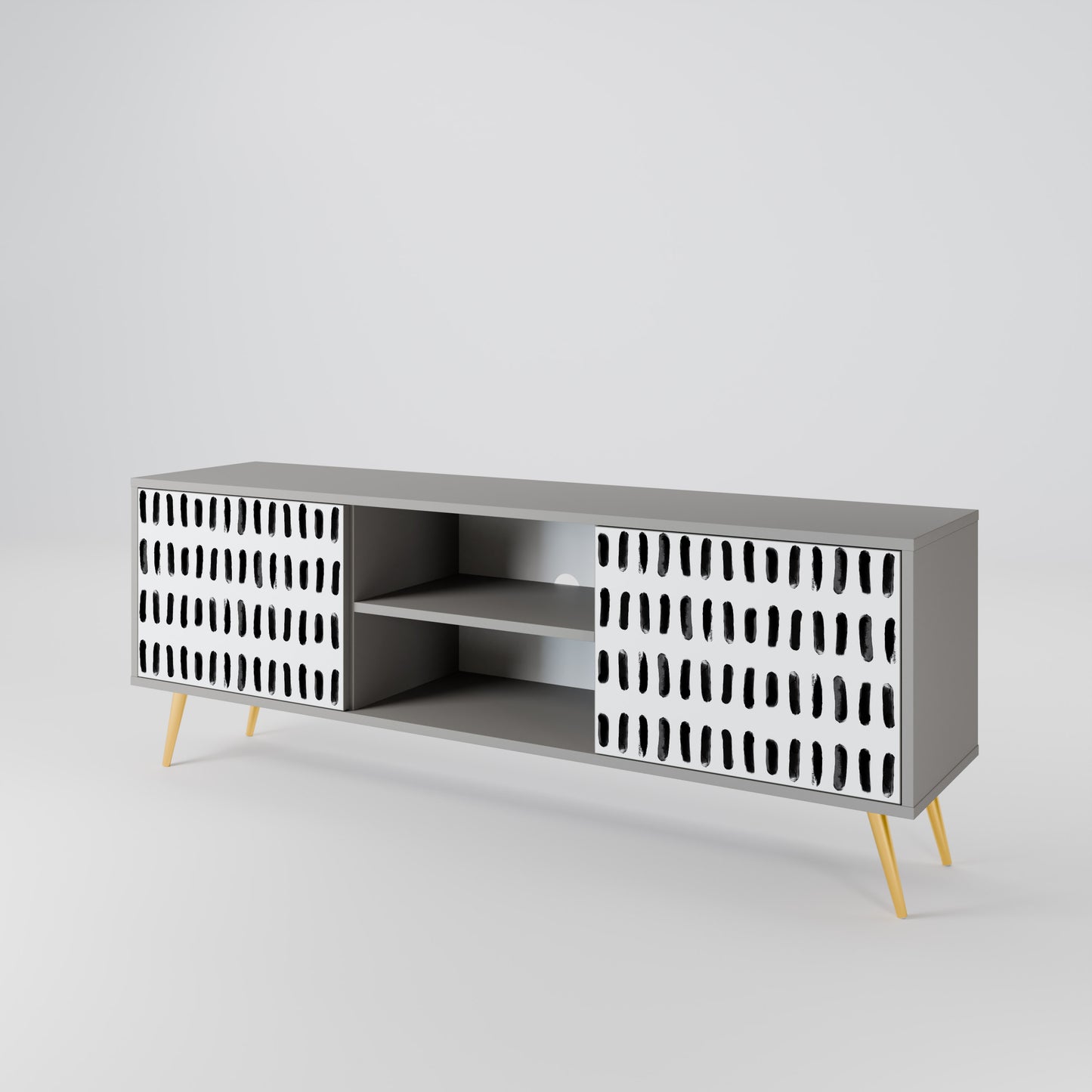 NIGHTY MELODIES 2-Door TV Stand in Grey Finish