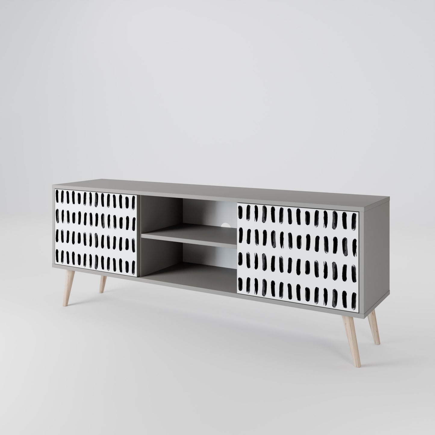 NIGHTY MELODIES 2-Door TV Stand in Grey Finish