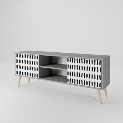 NIGHTY MELODIES 2-Door TV Stand in Grey Finish