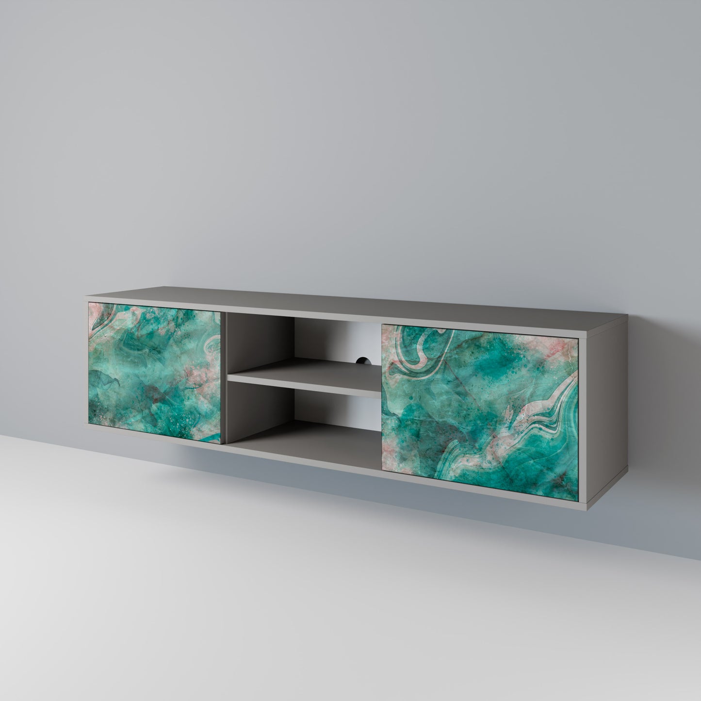 ABSTRACT ALCHEMY 2-Door TV Stand in Grey Finish
