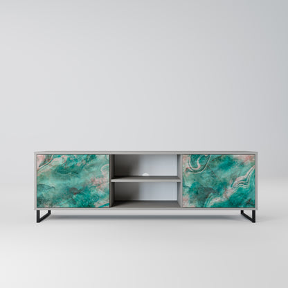 ABSTRACT ALCHEMY 2-Door TV Stand in Grey Finish