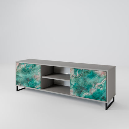 ABSTRACT ALCHEMY 2-Door TV Stand in Grey Finish