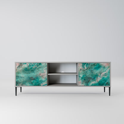 ABSTRACT ALCHEMY 2-Door TV Stand in Grey Finish