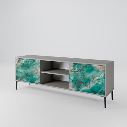 ABSTRACT ALCHEMY 2-Door TV Stand in Grey Finish