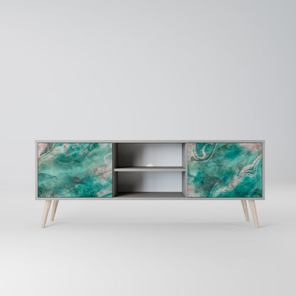 ABSTRACT ALCHEMY 2-Door TV Stand in Grey Finish