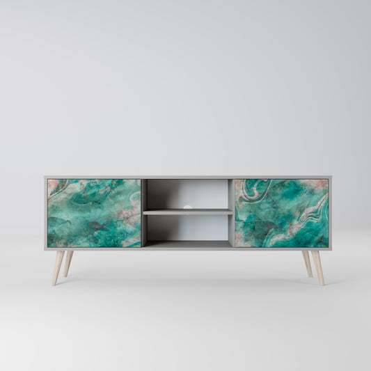 ABSTRACT ALCHEMY 2-Door TV Stand in Grey Finish