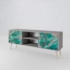 ABSTRACT ALCHEMY 2-Door TV Stand in Grey Finish