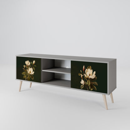 FLORAL NOIR 2-dörrars TV-bänk i grå finish