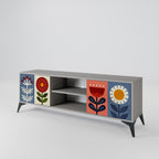 SCANDIC FLOWERET 2-dörrars TV-bänk i grå finish