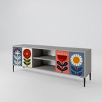 SCANDIC FLOWERET 2-dörrars TV-bänk i grå finish