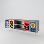 SCANDIC FLOWERET 2-dörrars TV-bänk i grå finish