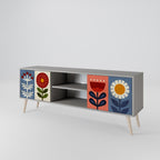 SCANDIC FLOWERET 2-dörrars TV-bänk i grå finish