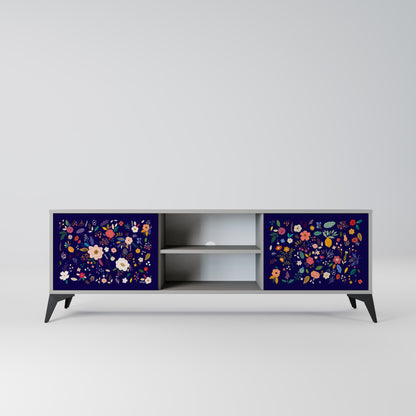 FLORAL KOMBINATION 2-dörrars TV-bänk i grå finish