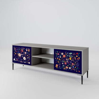 FLORAL KOMBINATION 2-dörrars TV-bänk i grå finish