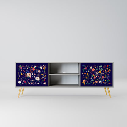 FLORAL KOMBINATION 2-dörrars TV-bänk i grå finish