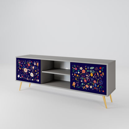 FLORAL KOMBINATION 2-dörrars TV-bänk i grå finish
