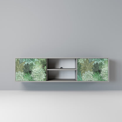 SUCCULENT CLUSTER 2-dörrars TV-bänk i grå finish