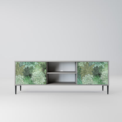 SUCCULENT CLUSTER 2-dörrars TV-bänk i grå finish