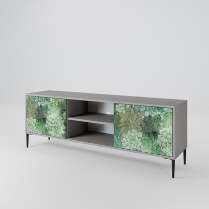 SUCCULENT CLUSTER 2-dörrars TV-bänk i grå finish