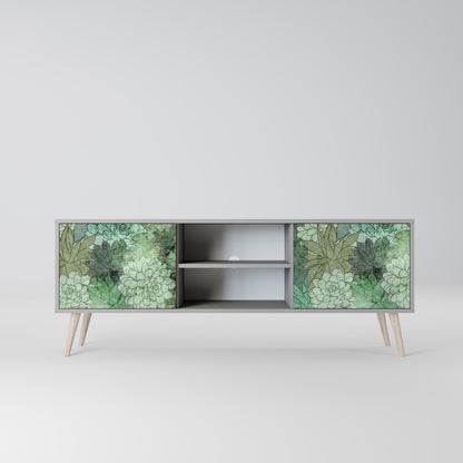 SUCCULENT CLUSTER 2-dörrars TV-bänk i grå finish