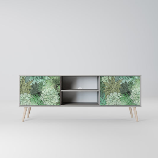SUCCULENT CLUSTER 2-dörrars TV-bänk i grå finish