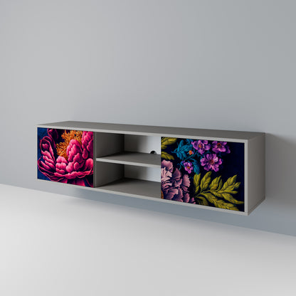BLOOMING ELEGANCE 2-dörrars TV-bänk i grå finish
