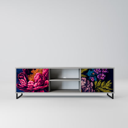 BLOOMING ELEGANCE 2-dörrars TV-bänk i grå finish