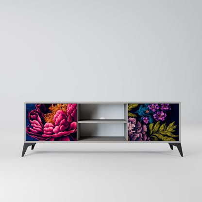 BLOOMING ELEGANCE 2-dörrars TV-bänk i grå finish