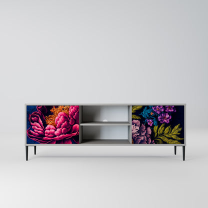 BLOOMING ELEGANCE 2-dörrars TV-bänk i grå finish
