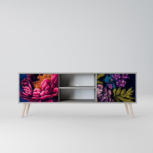 BLOOMING ELEGANCE 2-dörrars TV-bänk i grå finish